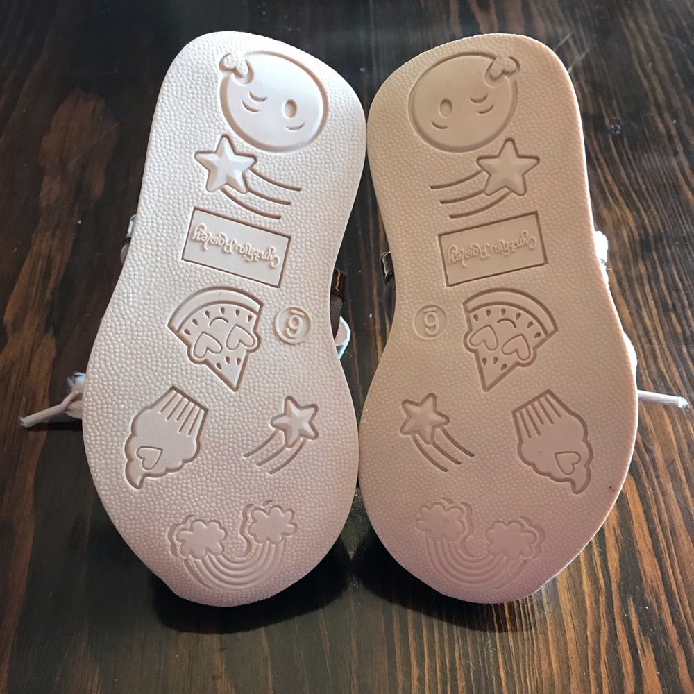 Toddler Cynthia Rowley Pink/Gold Sparkle Sneakers - Picture 3 of 5